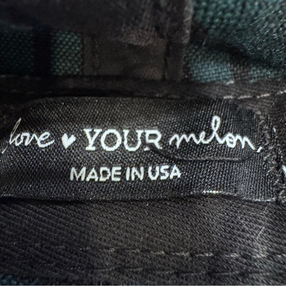 LOVE YOUR MELON Plaid Baseball Cap Hat Adult Size Cotton Made In USA - Picture 4 of 7